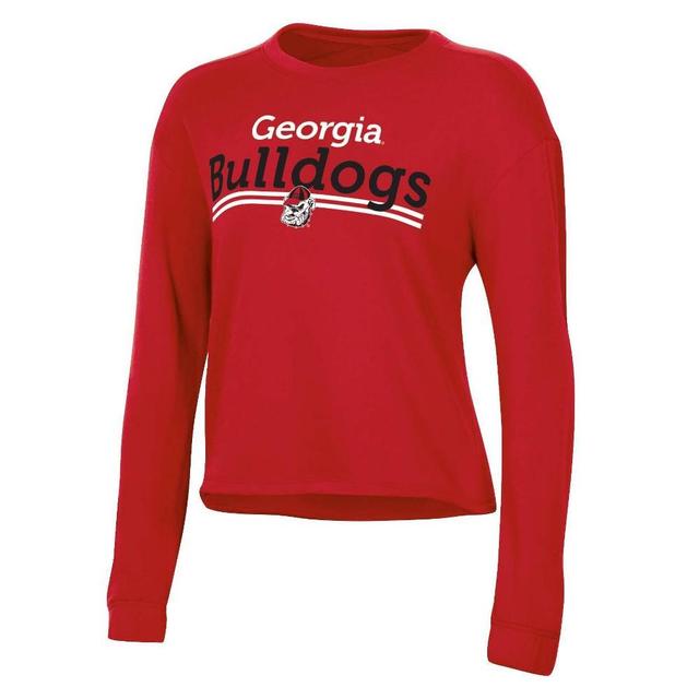 NCAA Georgia Bulldogs Womens Crew Neck Fleece Double Stripe Sweatshirt - XL Product Image