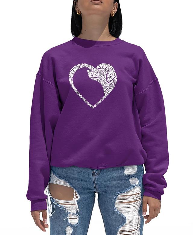 La Pop Art Womens Dog Heart Word Art Crewneck Sweatshirt Product Image