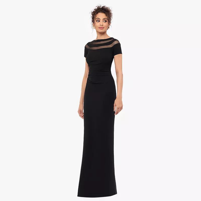 Womens X Evenings Long Scuba Crepe Short Sleeve Evening Gown Product Image