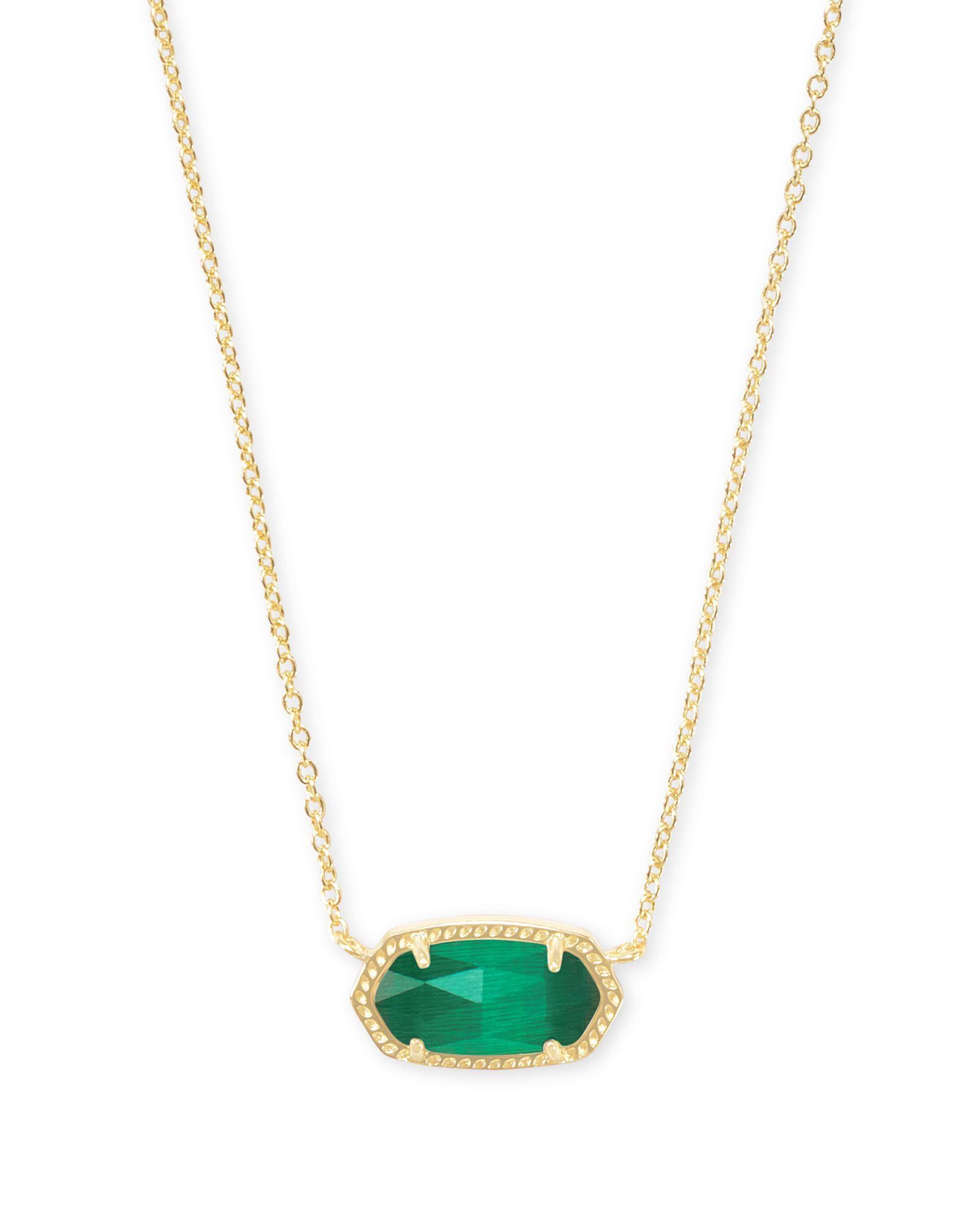 Elisa Gold Pendant Necklace in Emerald Cat’s Eye Product Image