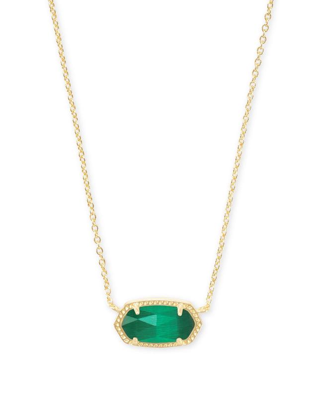 Elisa Gold Pendant Necklace in Emerald Cat’s Eye Product Image