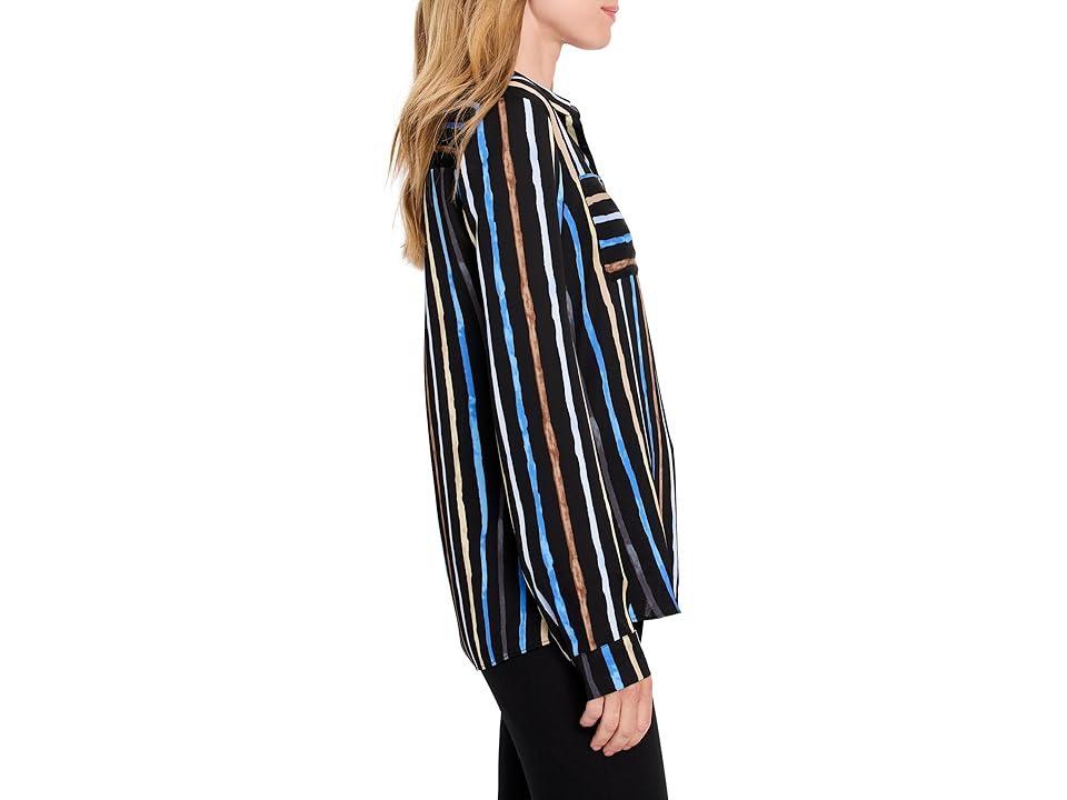 NIC+ZOE Painted Stripe Onyx Top Multi) Women's Clothing Product Image