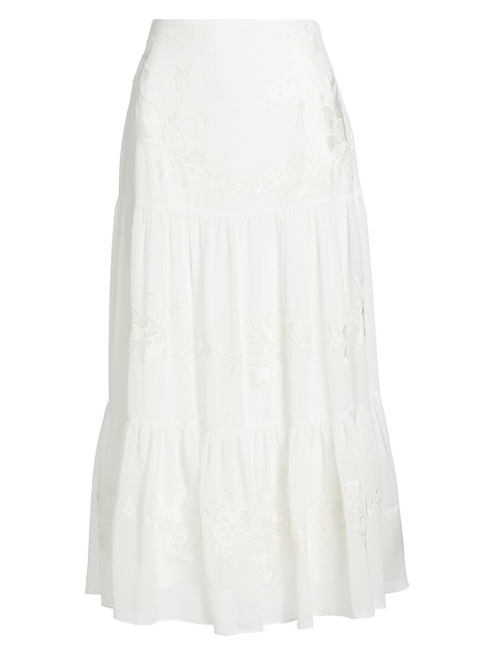 Womens Harper Tiered Chiffon Midi-Skirt Product Image