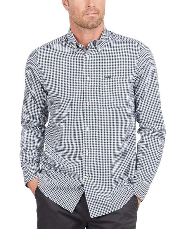 Barbour Mens Padshaw Tailored-Fit Textured Gingham Check Button-Down Broken Twill Shirt Product Image