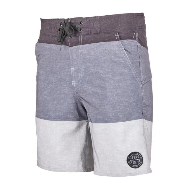 Trunks Men's Stretch Eboard 8" Chambray Striped Swim Shorts Product Image