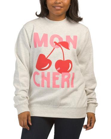 Long Sleeve Mon Cheri Sweatshirt for Women | Polyester/Cotton Product Image