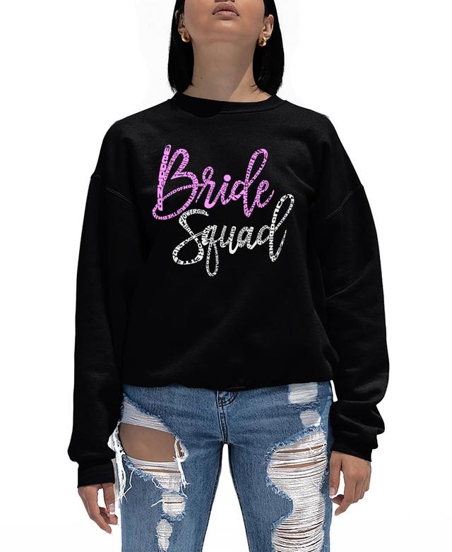 La Pop Art Womens Bride Squad Word Art Crewneck Sweatshirt Product Image