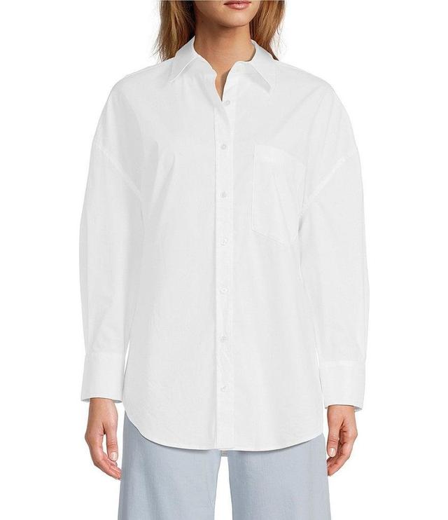 Antonio Melani Alda Stretch Cotton Collar Long Sleeve Self-Tie Hem Button Front Blouse Product Image