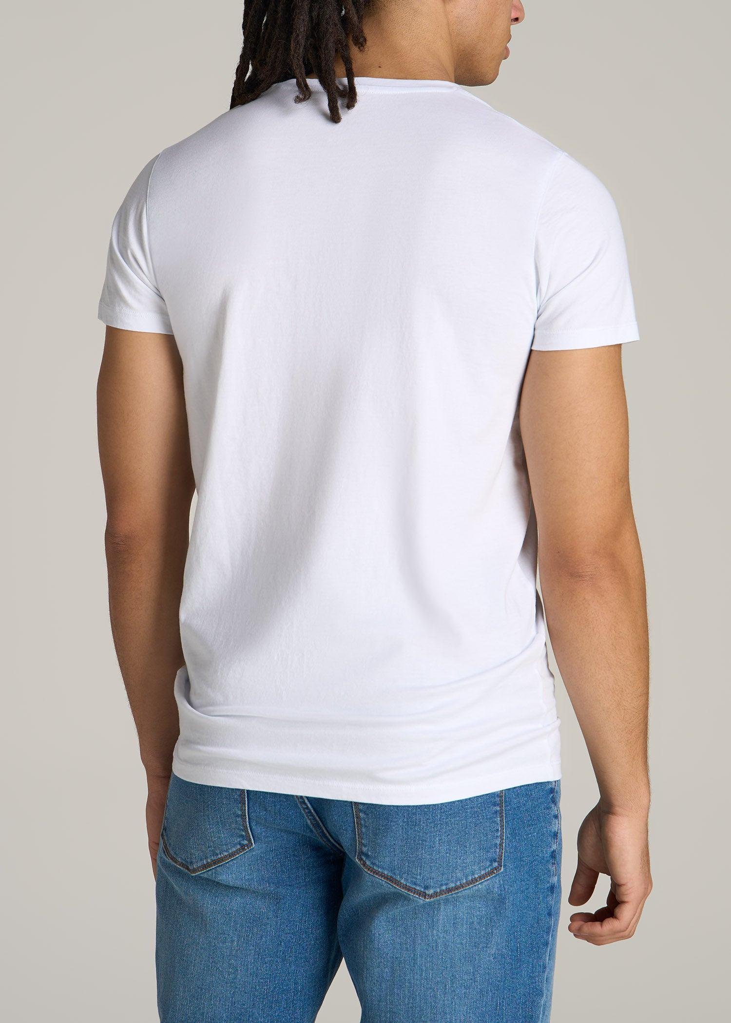 MODERN-FIT Garment Dyed Cotton Men's Tall T-Shirt in White Product Image