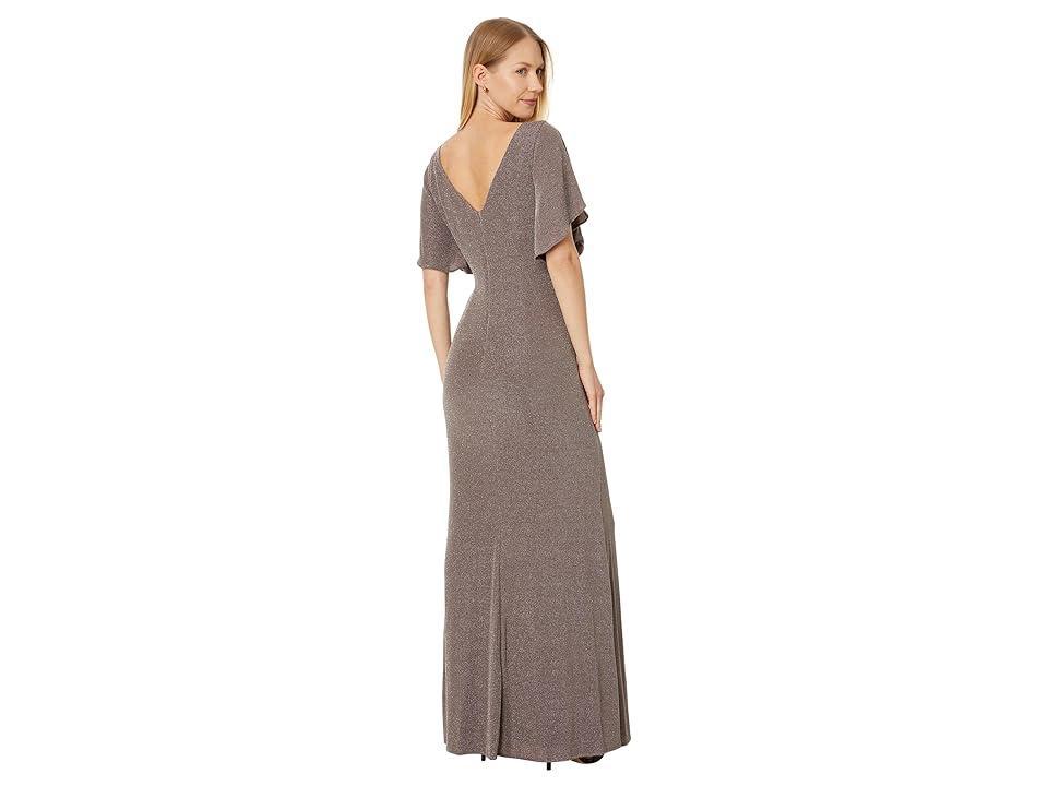 Alex Evenings Shimmer Flutter Sleeve Gown Product Image