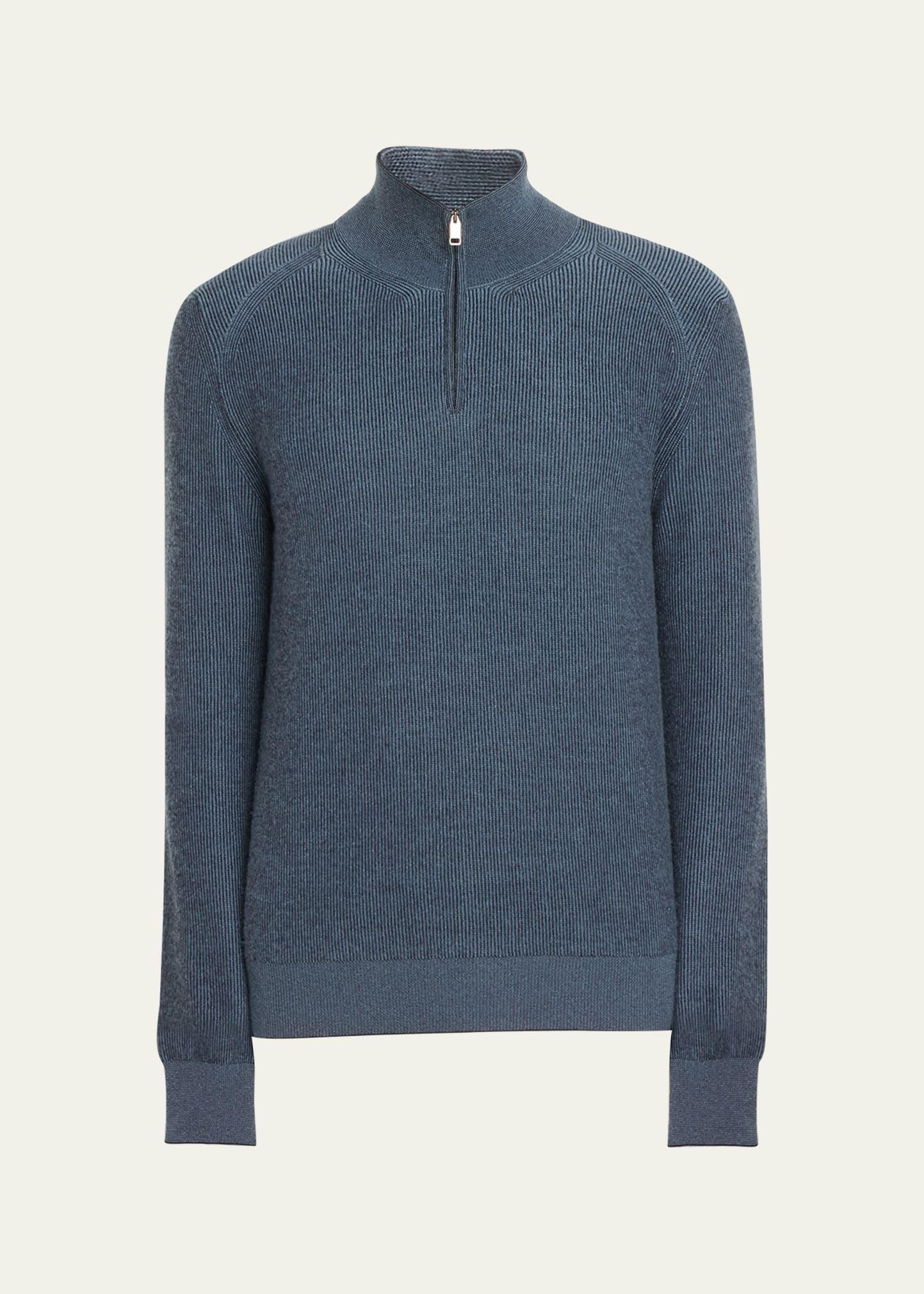 Mens Cashmere-Wool Quarter-Zip Sweater Product Image