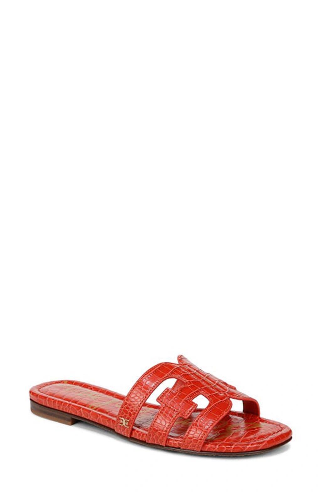 SAM EDELMAN Bay Slide Sandal Orange Croco Product Image