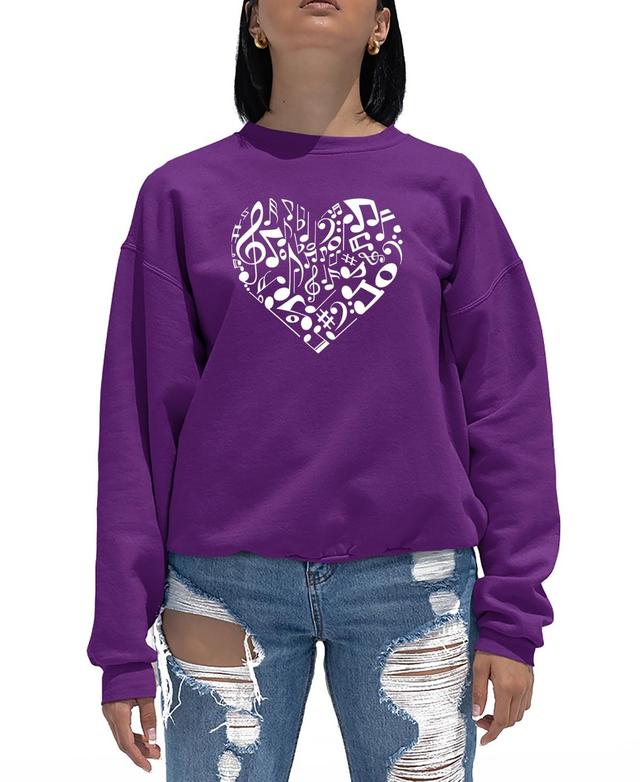 Womens Crewneck Word Art Heart Notes Sweatshirt Top Product Image