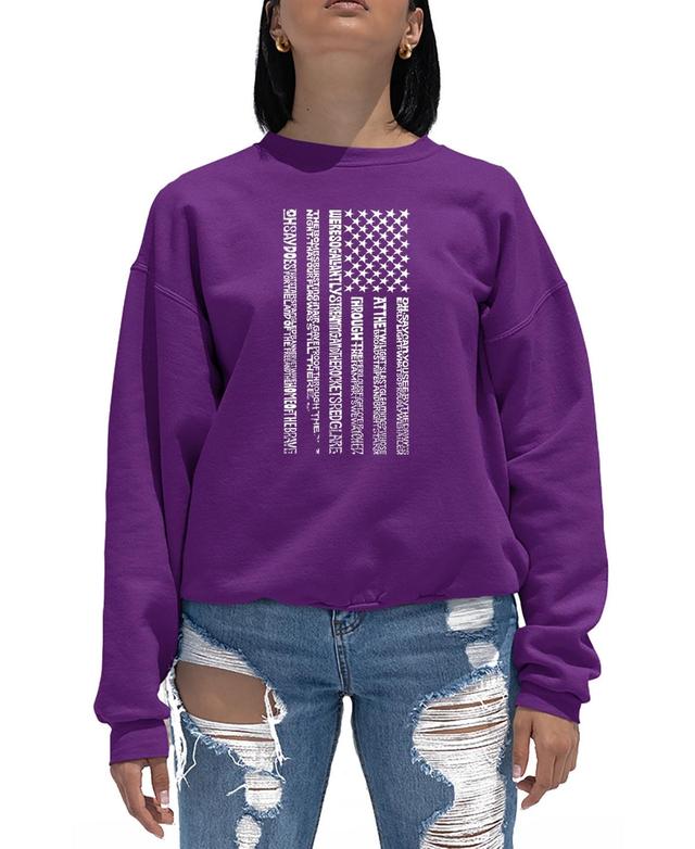 Womens Word Art Crewneck National Anthem Flag Sweatshirt Product Image