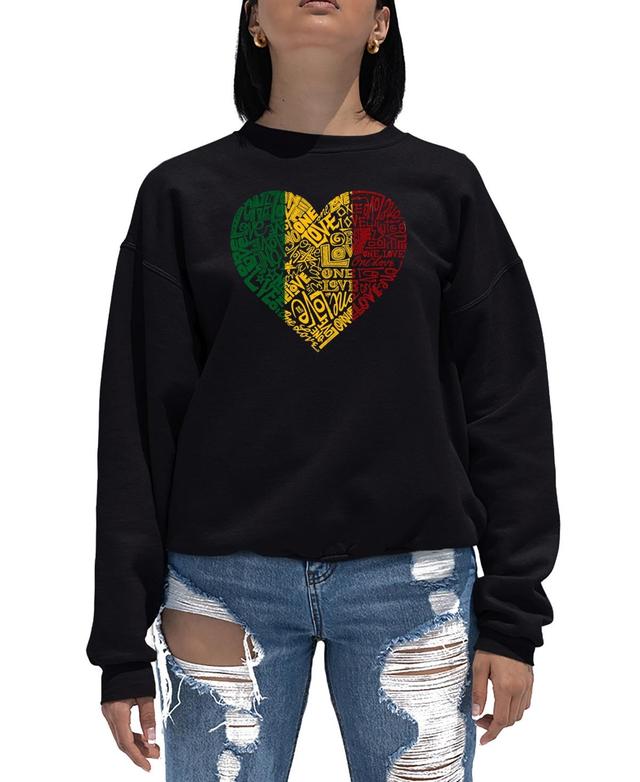 Womens Word Art Crewneck One Love Heart Sweatshirt Product Image