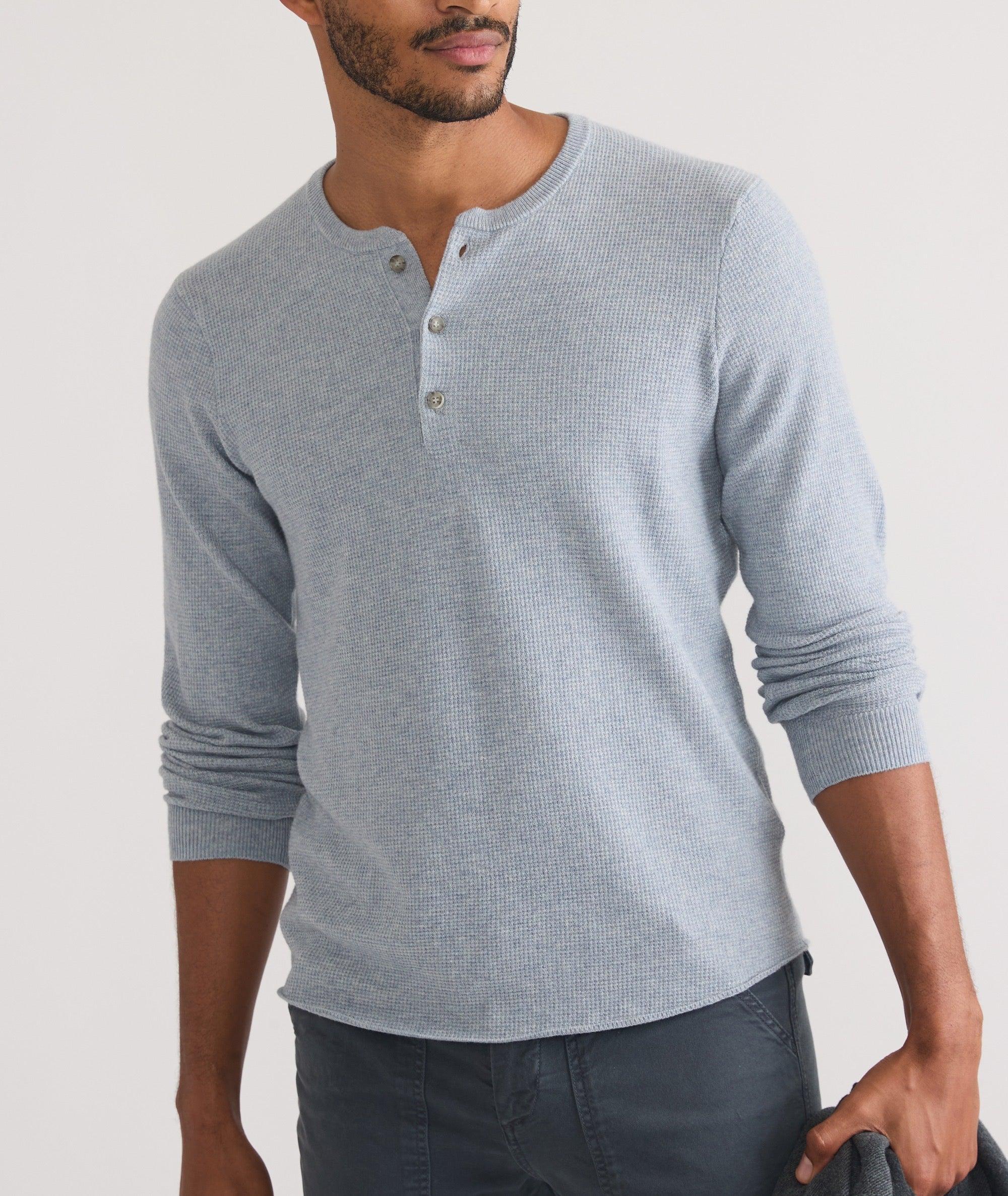 Merino Blend Sweater Henley Product Image