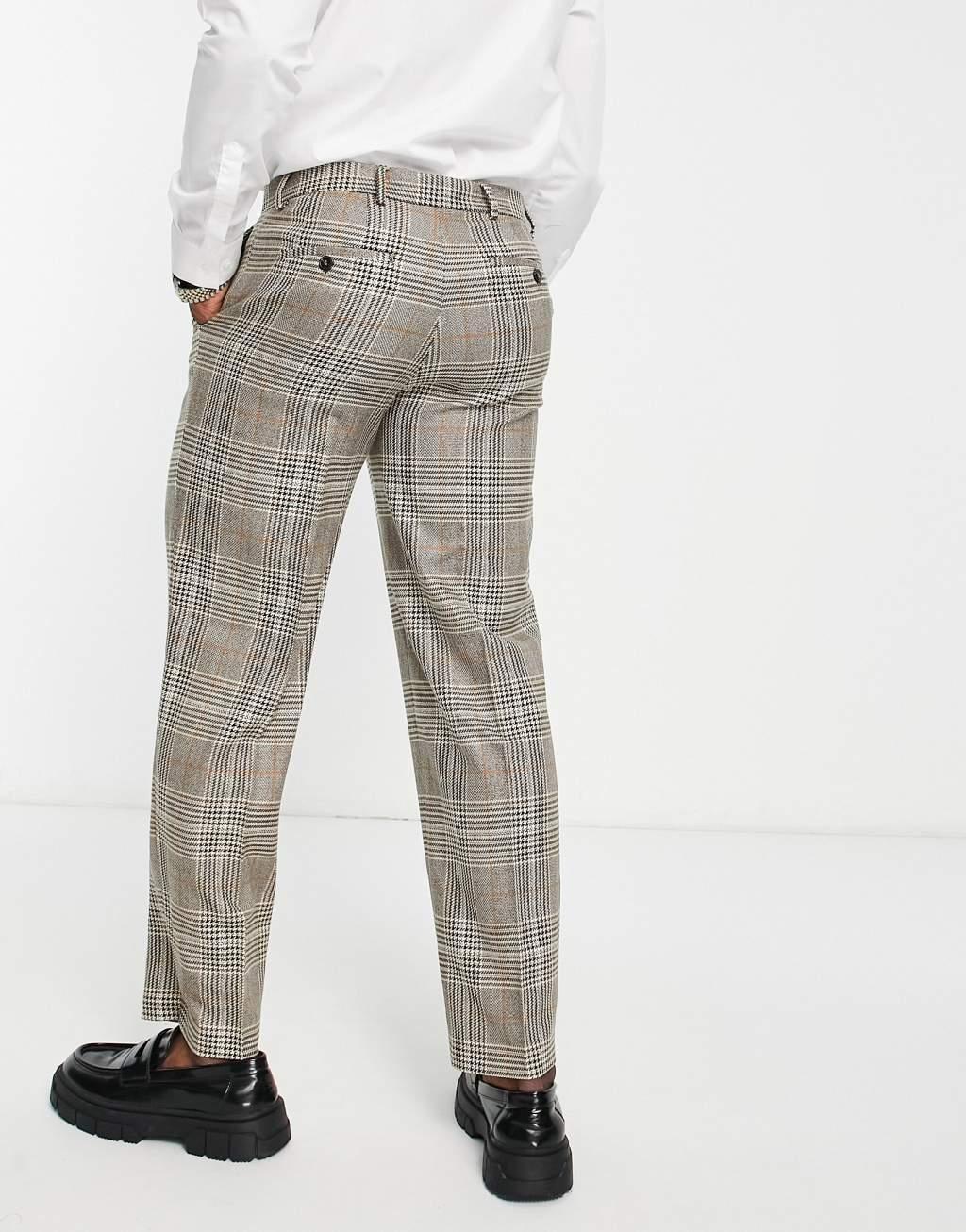 Jack & Jones Premium loose fit suit pants in check Product Image