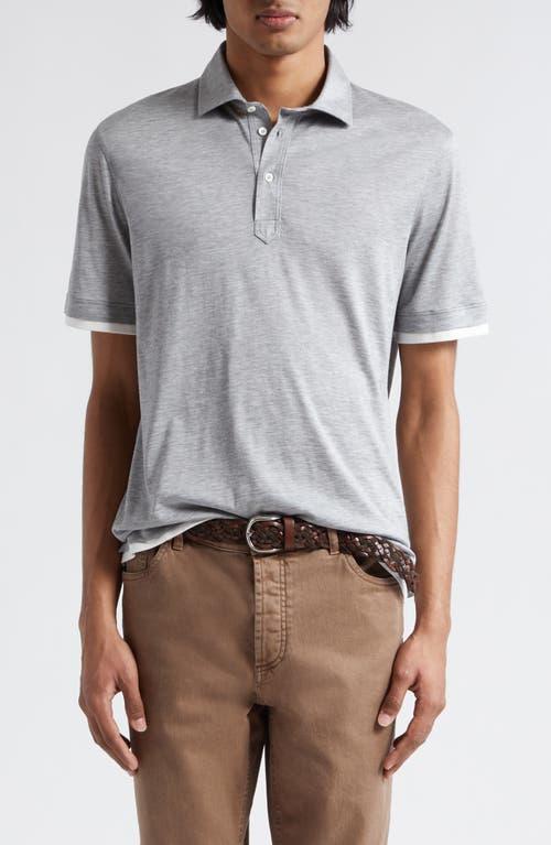 Brunello Cucinelli Cotton & Silk Jersey Polo Product Image