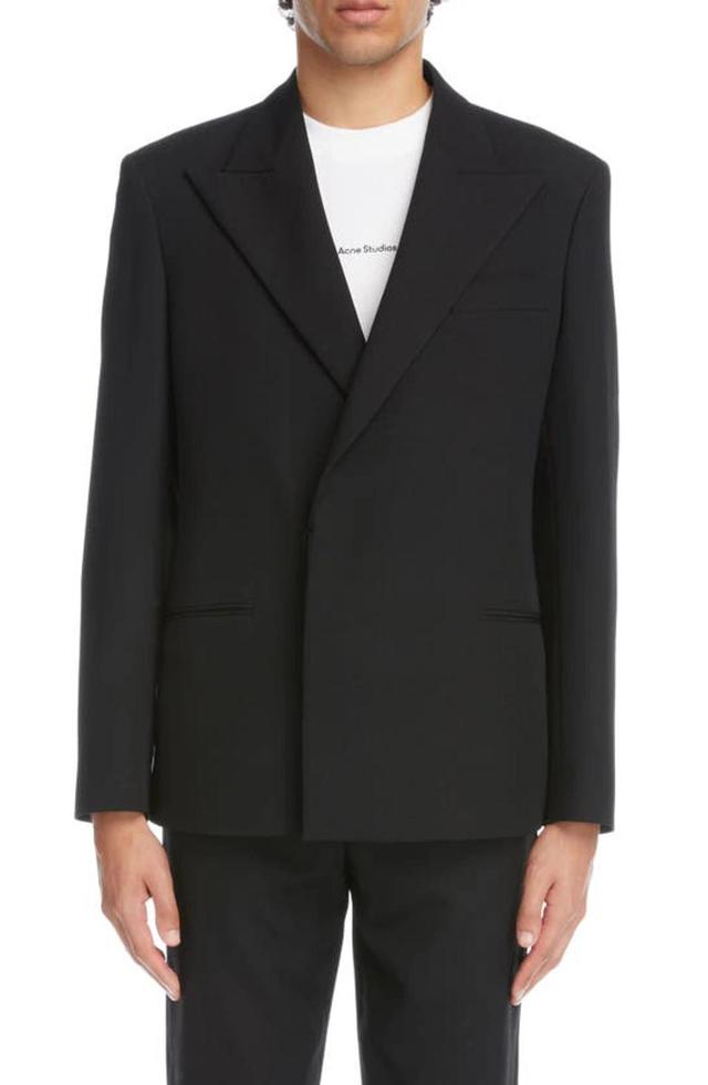 Double-breasted Jacket In Black Product Image