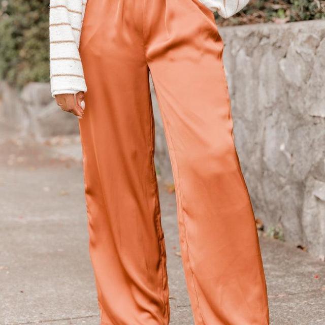 Must Be Nice Rust Smocked Waist Pants FINAL SALE Product Image