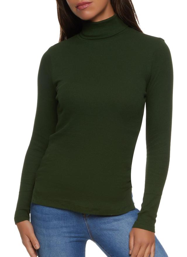 Womens Basic Turtleneck Long Sleeve Top Product Image