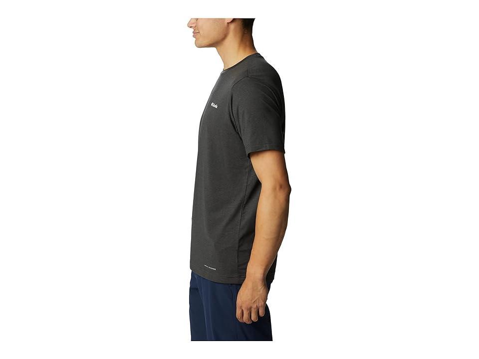 Columbia Tech Trail Graphic Tee (Black Heather/Gemlines Graphic) Men's Clothing Product Image