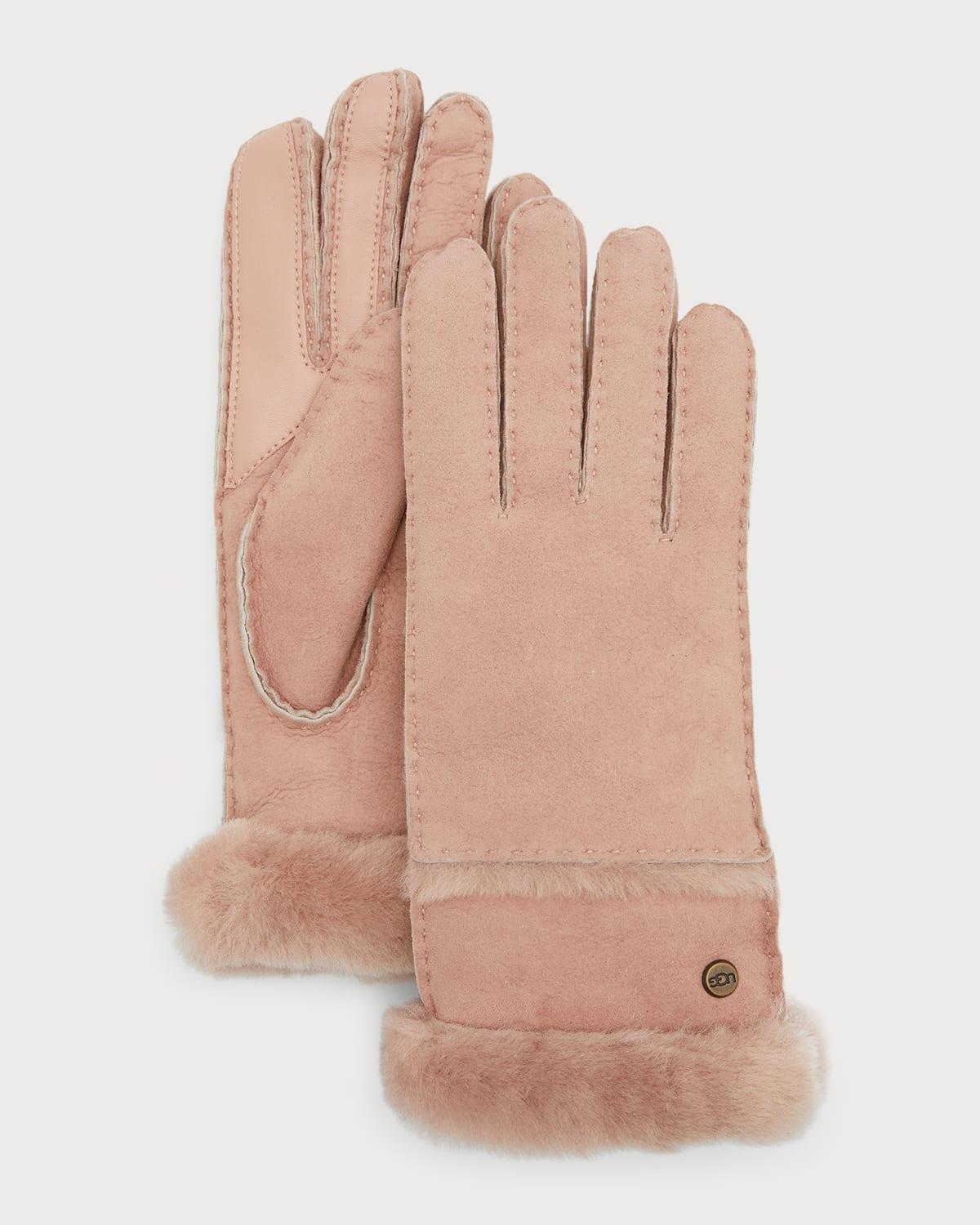 Seamed Touchscreen Shearling-Lined Gloves Product Image