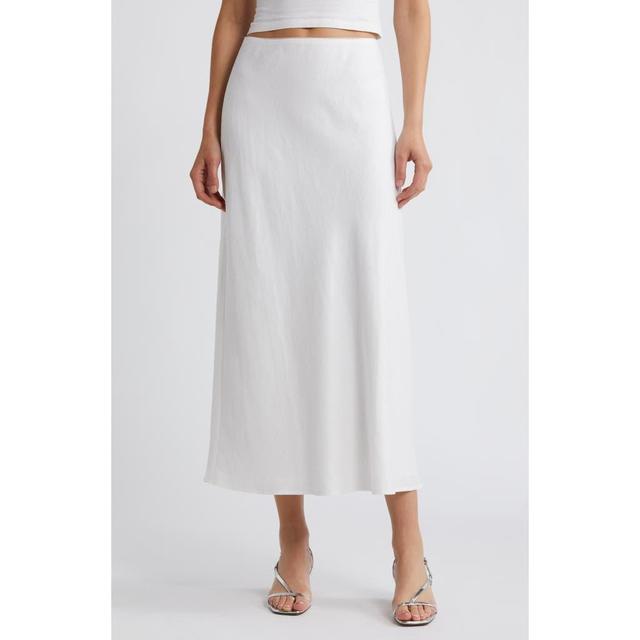 Layla Linen Skirt In White Product Image