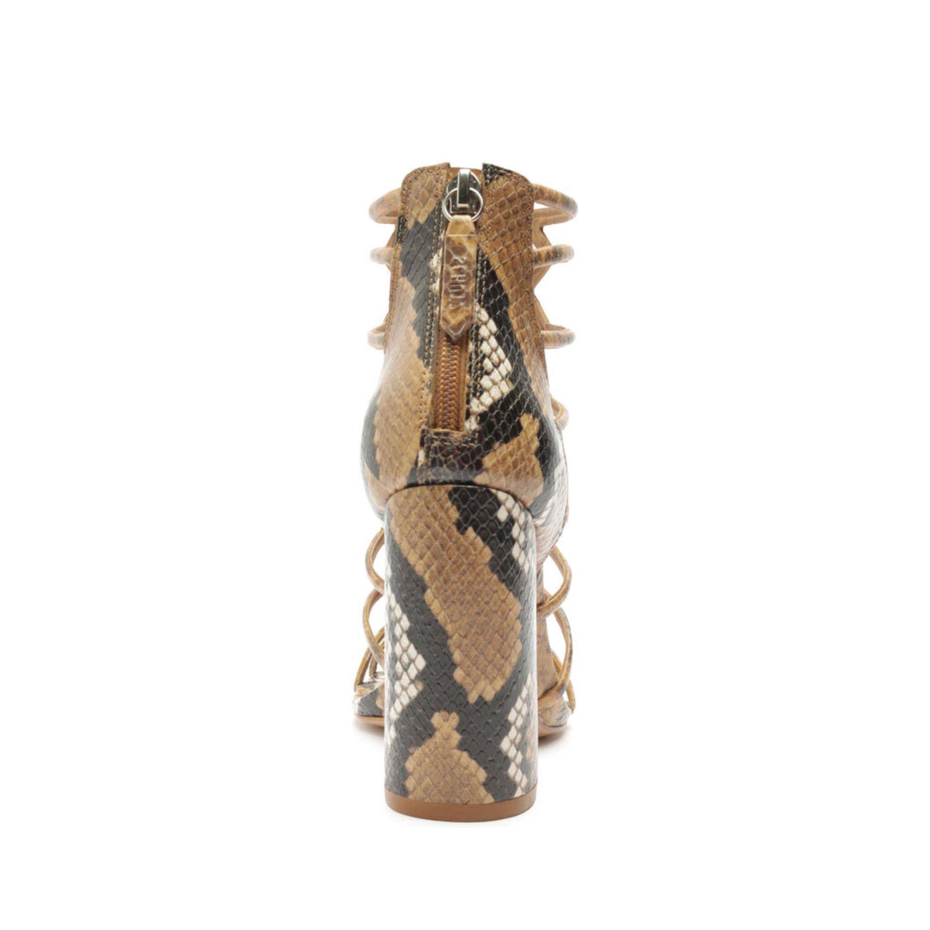 Julianna Block Snake-Embossed Leather Sandal Female Product Image