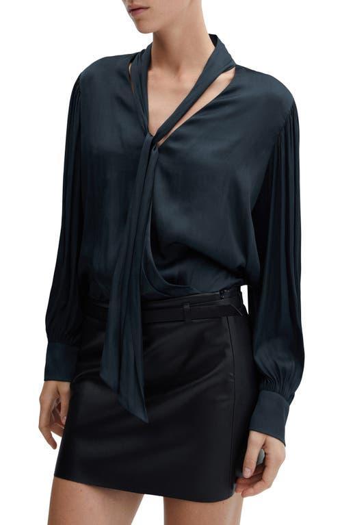 MANGO - Bow satin blouse - 18 - Women Product Image