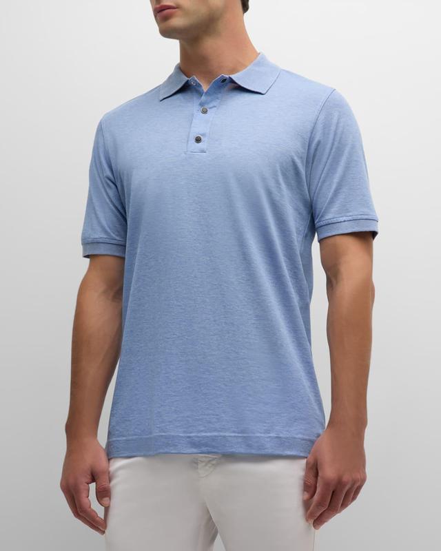 Mens Heathered Cotton Polo Shirt Product Image