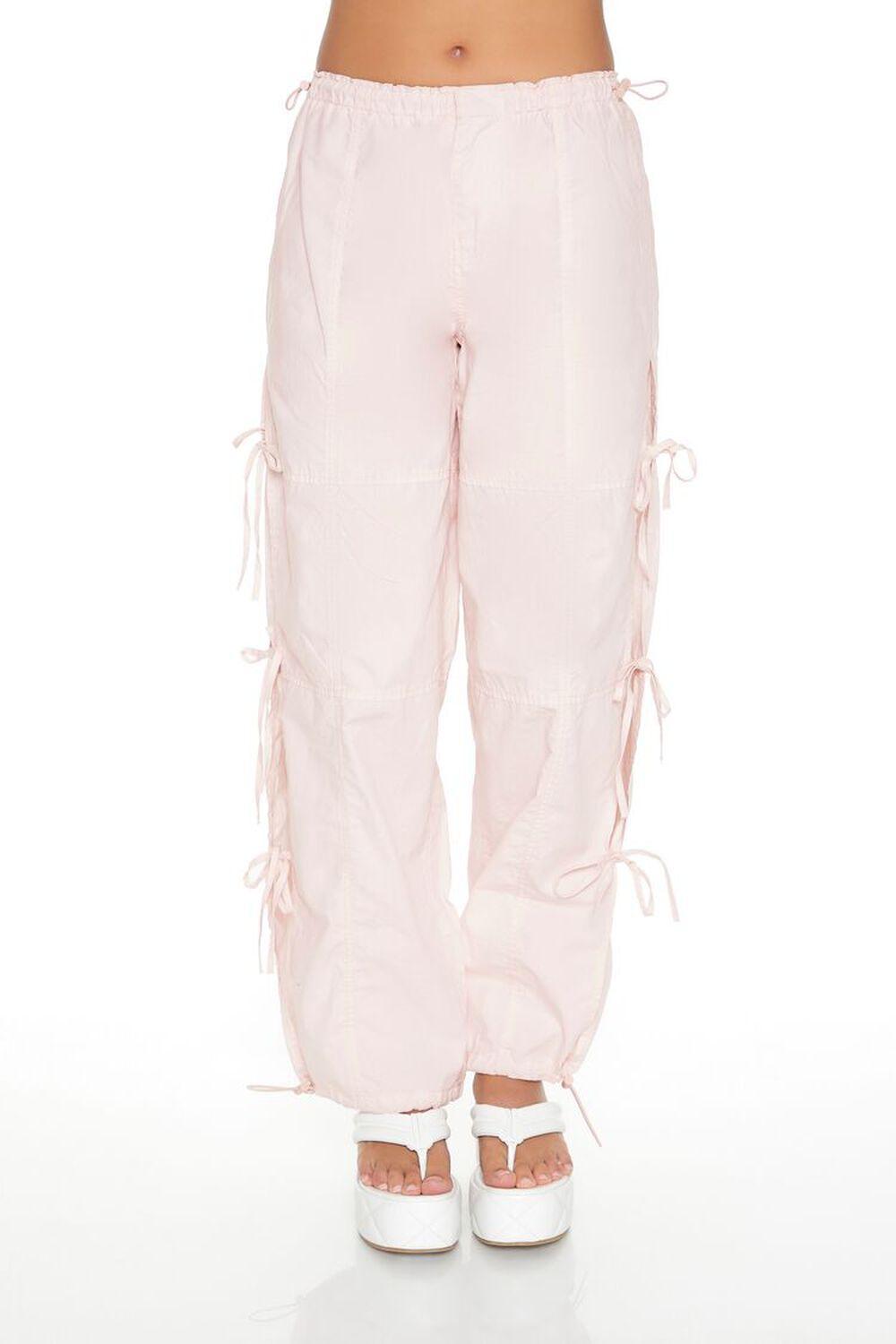 Bow Cutout Parachute Joggers | Forever 21 Product Image