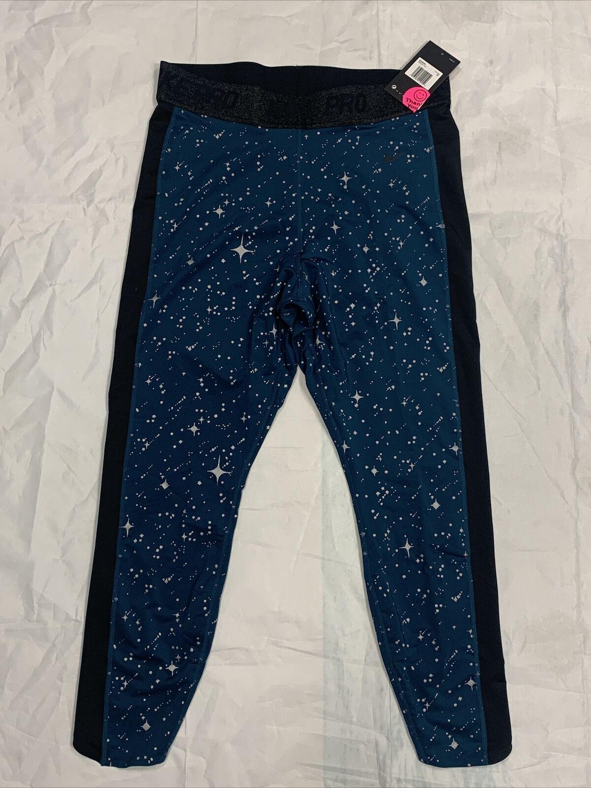 Dri-fit Cq0146-347 Womens Midnight Turquoise Polyester Leggings Size 1x R74 In Blue Product Image