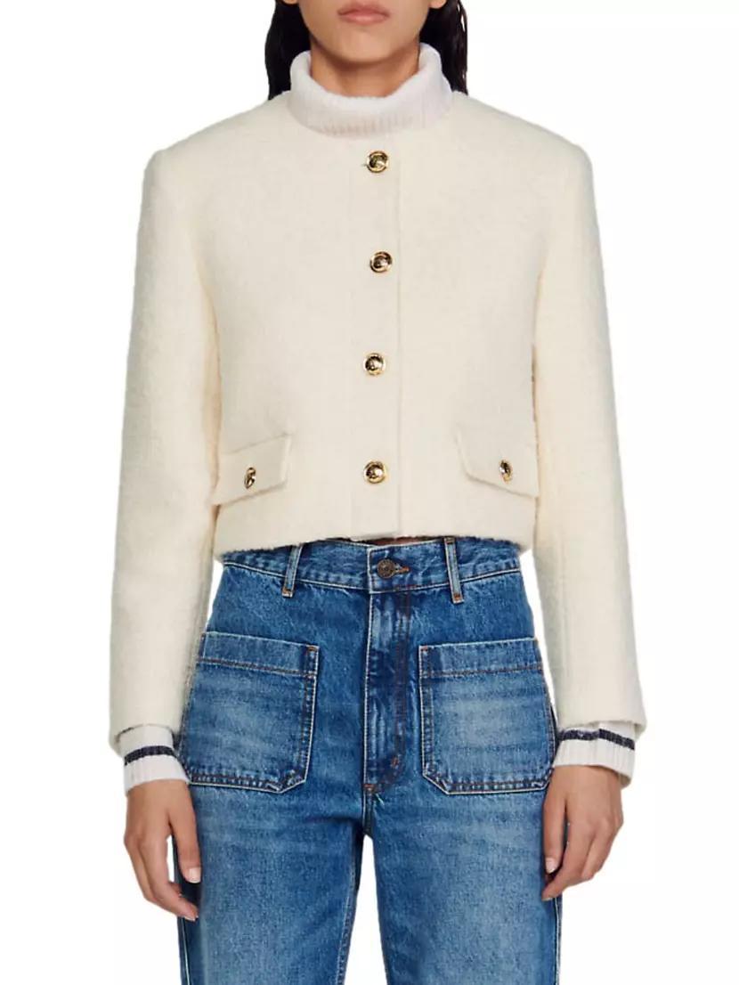 Cropped Bouclé Wool Jacket Product Image