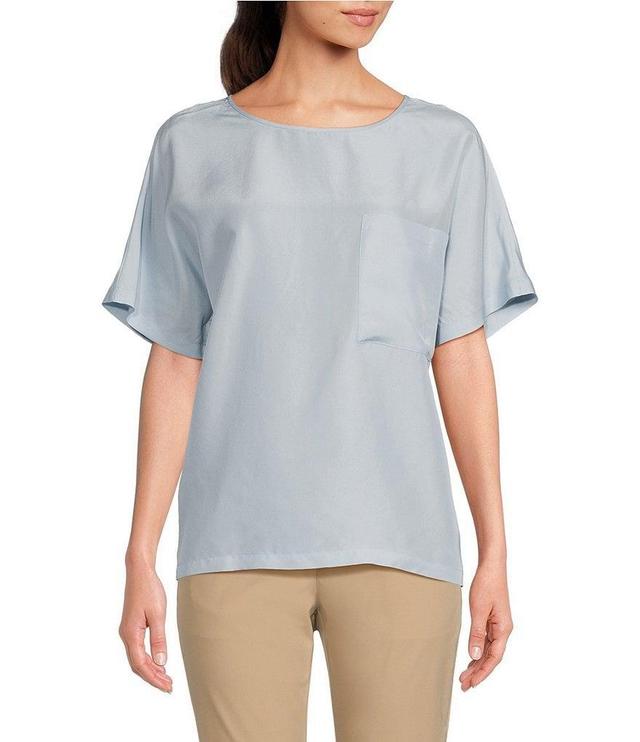 TILLEY Silk Crew Neck Short Sleeve One-Pocket Top Product Image