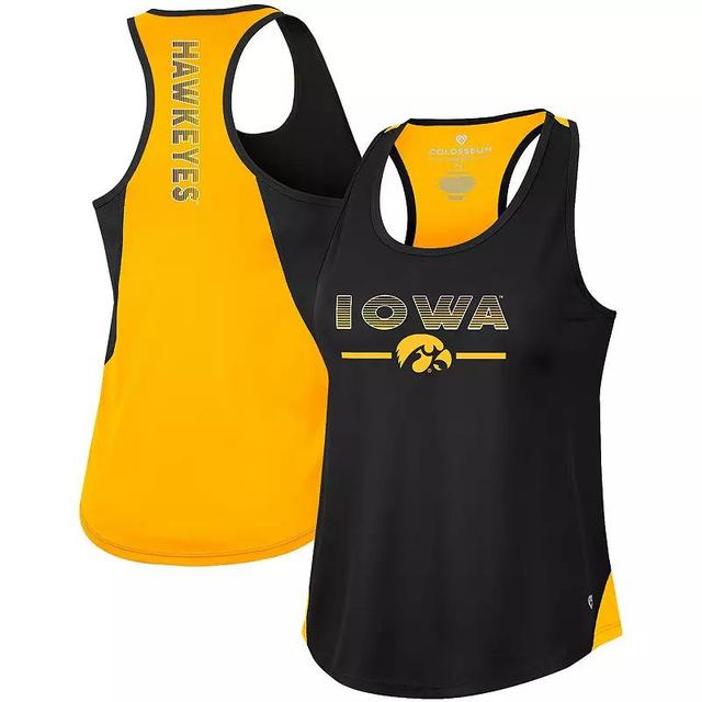 Womens Colosseum Iowa Hawkeyes Sachs 2-Hit Scoop Neck Racerback Tank Top Product Image