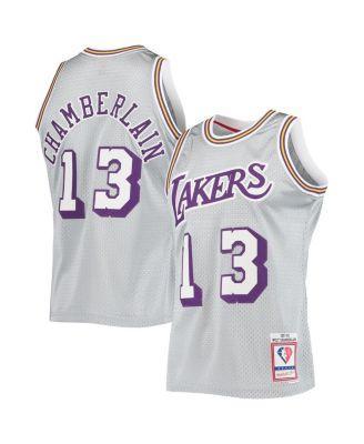 Mens Mitchell & Ness Wilt Chamberlain Silver Los Angeles Lakers 75th Anniversary 1971-72 Hardwood Classics Swingman Jersey - Silver Product Image