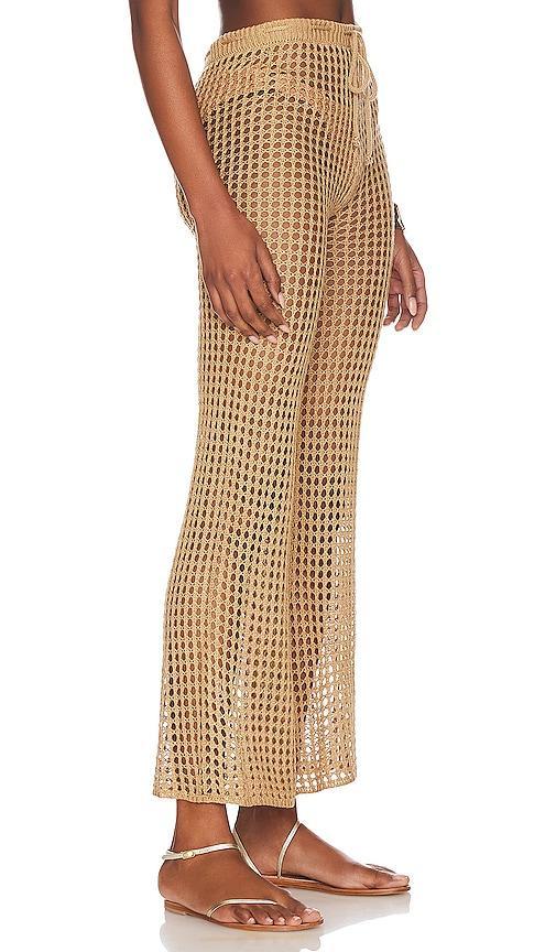 superdown Elektra Crochet Pant in Nude - Nude. Size M (also in L). Product Image