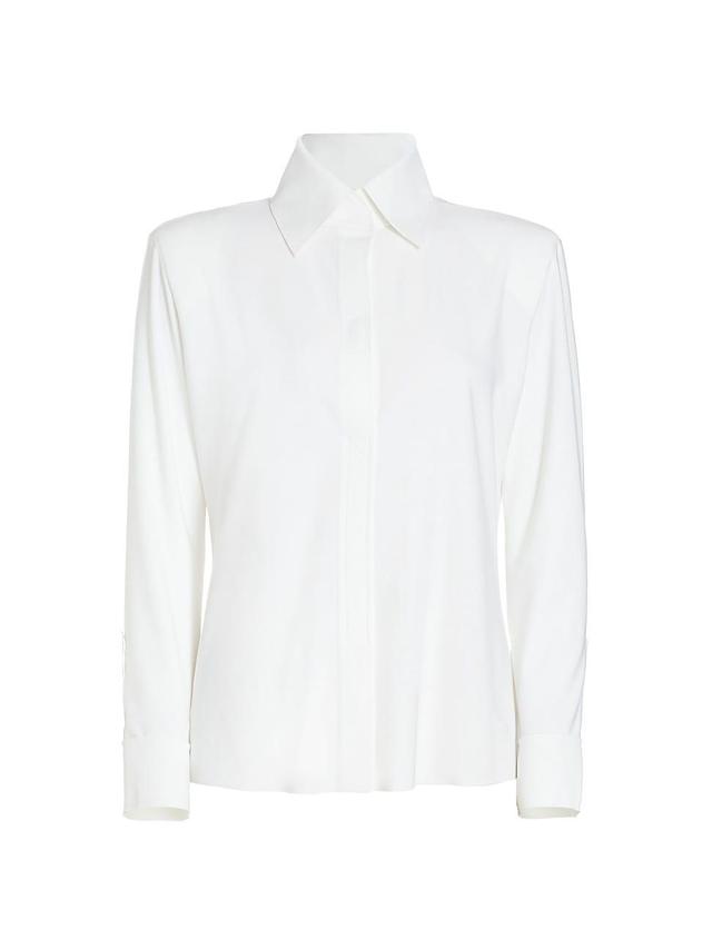 Womens Bonded Knit Structured Shirt Product Image