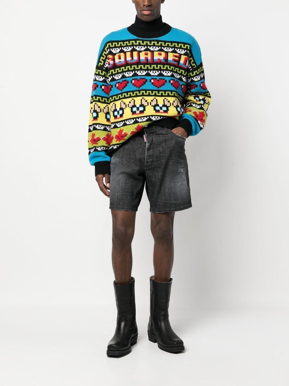 DSQUARED2 Jacquard Crew Neck Jumper In Multi Product Image