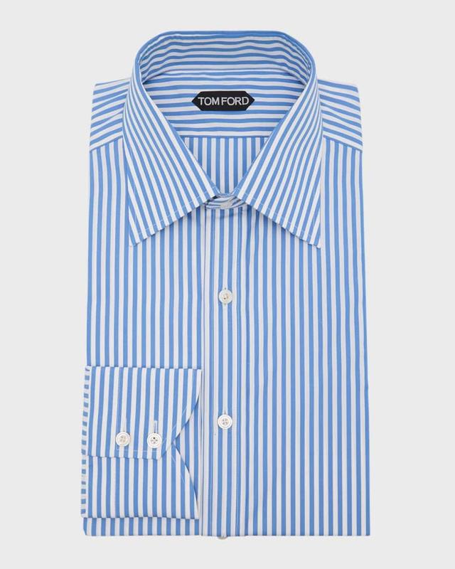 Mens Cotton Baton Stripe Slim-Fit Dress Shirt Product Image