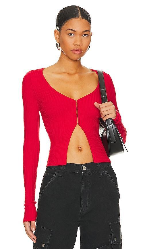 superdown Sierra Knit Top in Red. Size M, S. Product Image