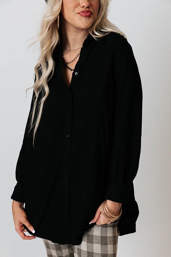 Westminster Button Up Top In Black Product Image