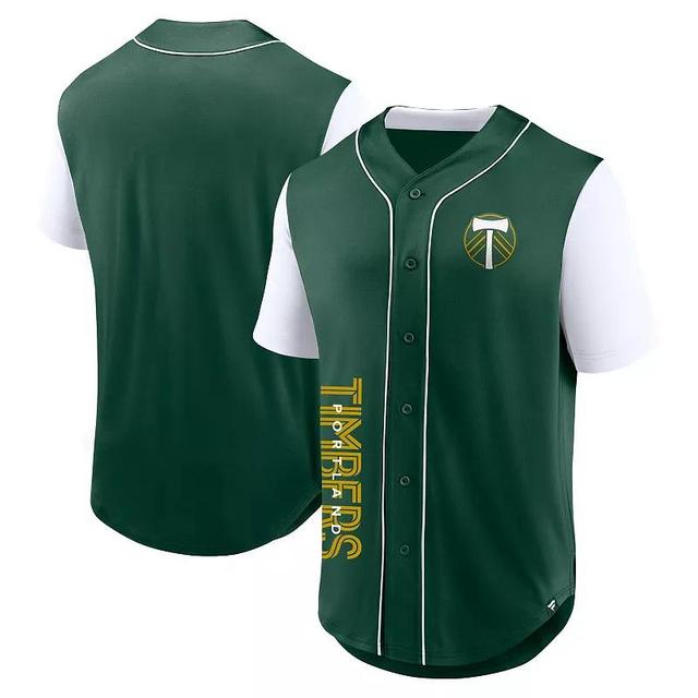 Mens Fanatics Branded Portland Timbers Balance Fashion Baseball Jersey Product Image