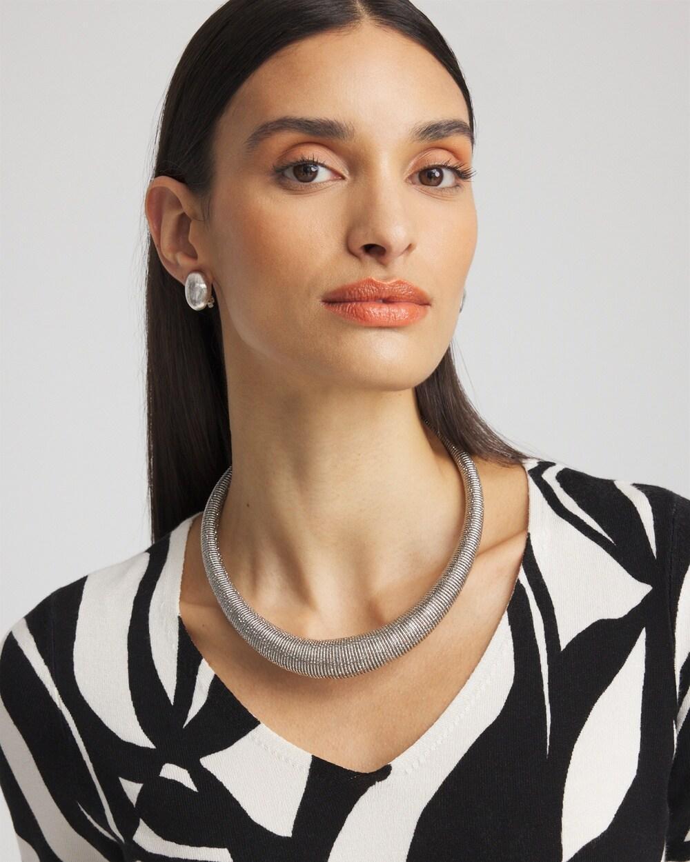 Silver Coil Statement Necklace Product Image