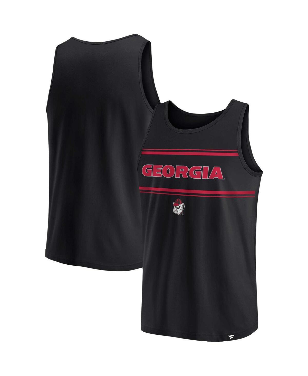 Mens Fanatics Black Georgia Bulldogs Stripe Block Tank Top Product Image