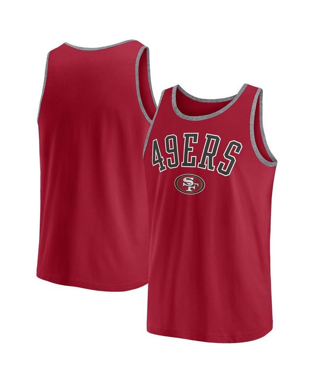 Fanatics Mens Red San Francisco 49ers Bet Tank Top - Red, Heather Gray Product Image