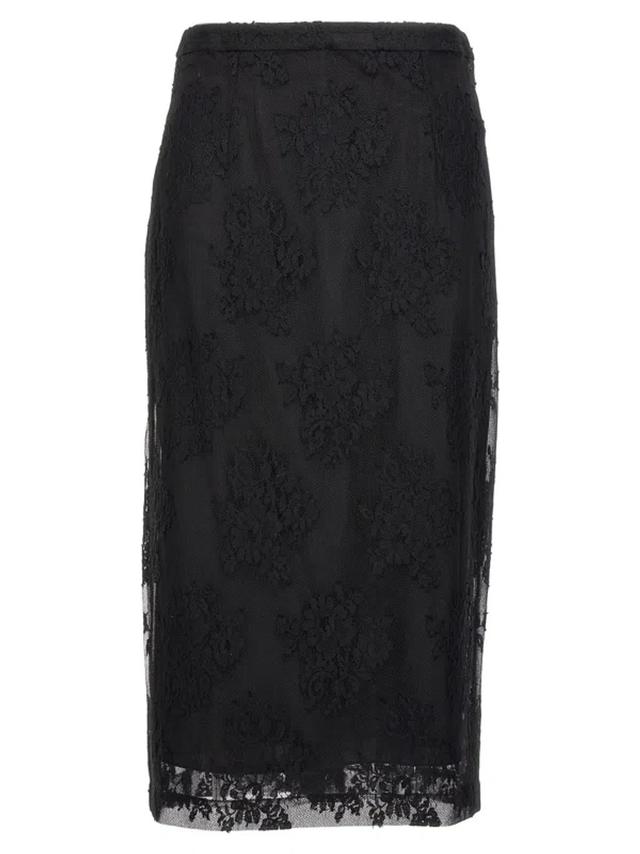 Lace Sheath Skirt Skirts Black Product Image