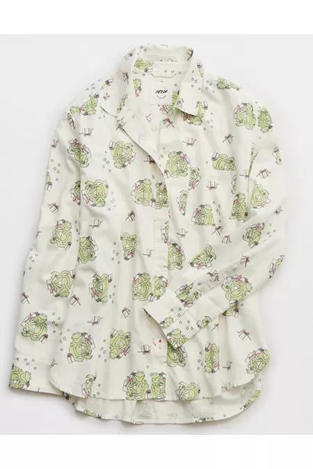 Aerie Disney Off-Duty Flannel Pajama Shirt Women's Product Image