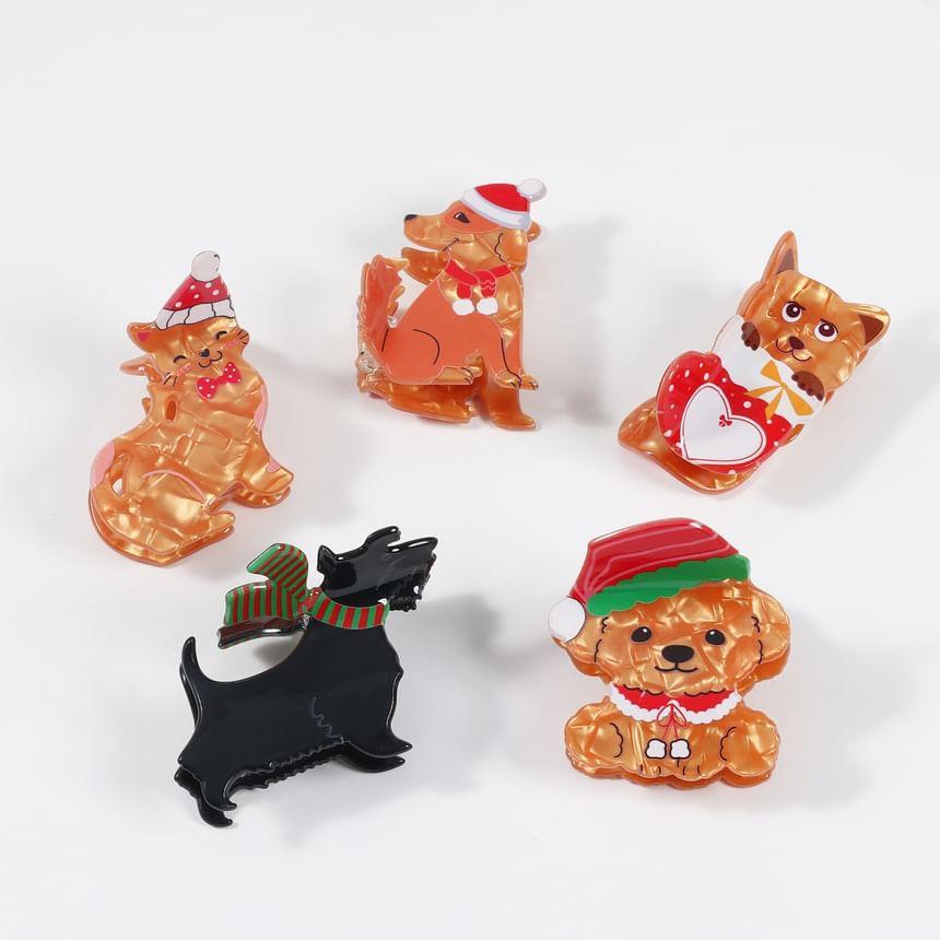 Christmas Cartoon Animal PVC Hair Clips (Various Designs) Product Image